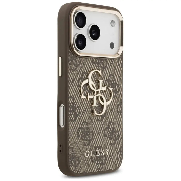 Guess 4G Big 4G Classic Logo Case for iPhone 17 Pro - Brown and Gold - Cell phone cases and covers<<<HurtelXML