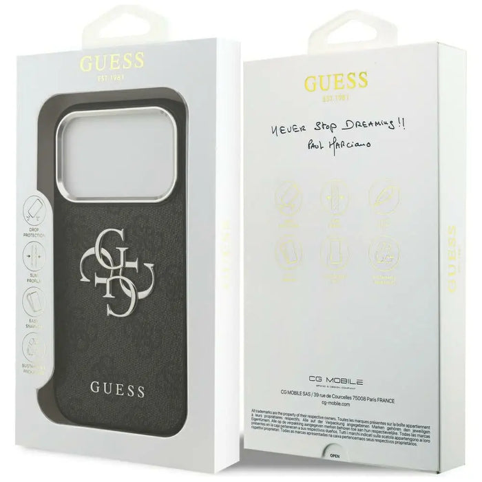 Guess 4G Big 4G Classic Logo case for iPhone 17 Pro Max - black - Cell phone cases and covers<<<HurtelXML