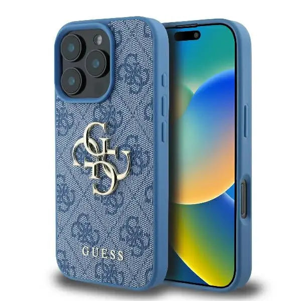Guess 4G Big Logo Case for iPhone 16 Pro - Blue - Cell phone cases and covers<<<HurtelXML