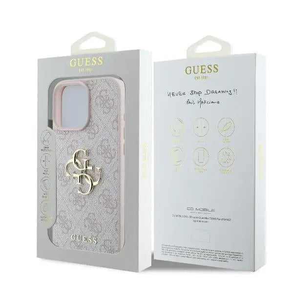 Guess 4G Big Logo Case for iPhone 16 Pro Max - Pink - Cell phone cases and covers<<<HurtelXML
