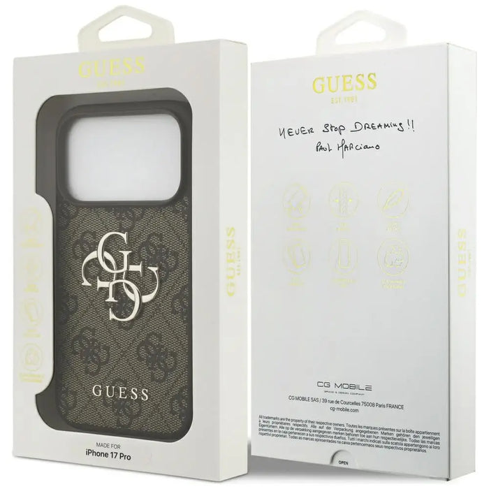 Guess 4G Big Logo Case for iPhone 17 Pro - Brown - Cell phone cases and covers<<<HurtelXML