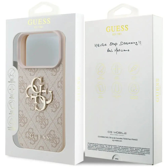 Guess 4G Big Logo Case for iPhone 17 Pro - Pink - Cell phone cases and covers<<<HurtelXML