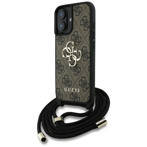 Guess 4G Big Logo Cord Stap Crossbody Case for iPhone 16 Plus Brown - Cell phone cases and covers<<<HurtelXML