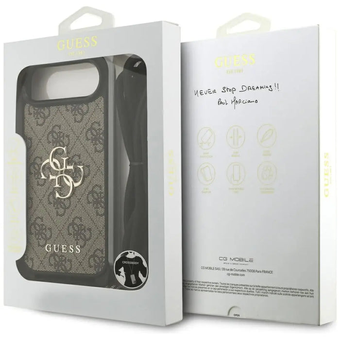 Guess 4G Big Logo Cord Stap Crossbody Case for iPhone 17 Air - Brown - Cell phone cases and covers<<<HurtelXML