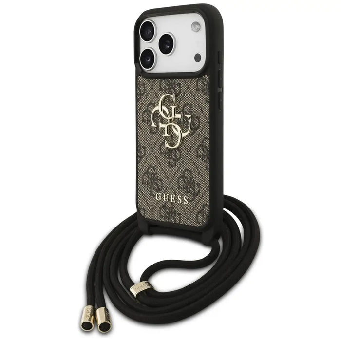 Guess 4G Big Logo Cord Stap Crossbody Case for iPhone 17 Pro - Brown - Cell phone cases and covers<<<HurtelXML