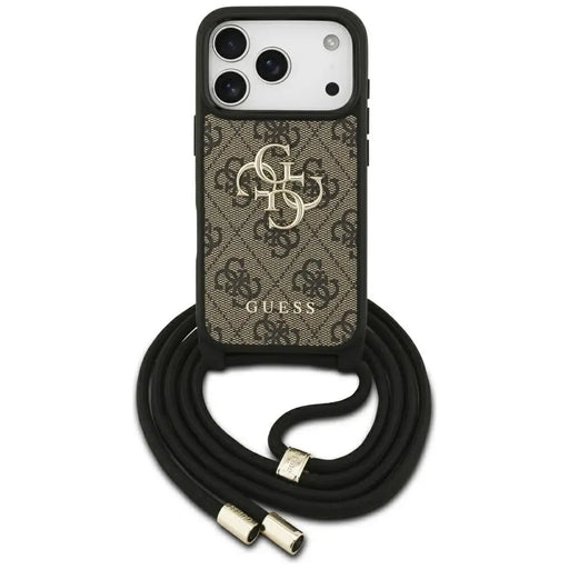 Guess 4G Big Logo Cord Stap Crossbody Case for iPhone 17 Pro - Brown - Cell phone cases and covers<<<HurtelXML
