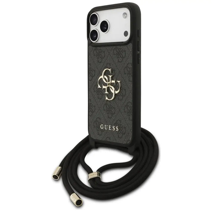 Guess 4G Big Logo Cord Stap Crossbody Case for iPhone 17 Pro Max - Black - Cell phone cases and covers<<<HurtelXML
