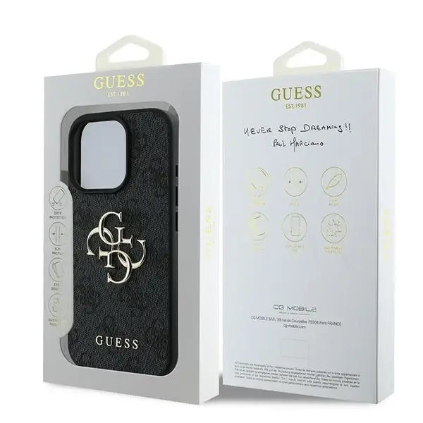 Guess 4G Big Logo iPhone 16 Pro Case - Black - Cell phone cases and covers<<<HurtelXML
