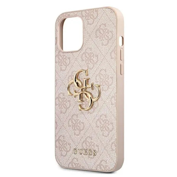 Guess 4G Big Metal Logo Case for iPhone 12 / 12 Pro - Pink - Cell phone cases and covers<<<HurtelXML