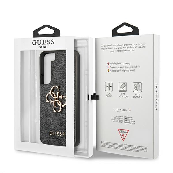 Guess 4G Big Metal Logo Case for Samsung Galaxy S22 - Gray - Cell phone cases and covers<<<HurtelXML
