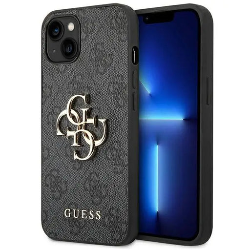 Guess 4G Big Metal Logo iPhone 14 Case - Gray - Cell phone cases and covers<<<HurtelXML