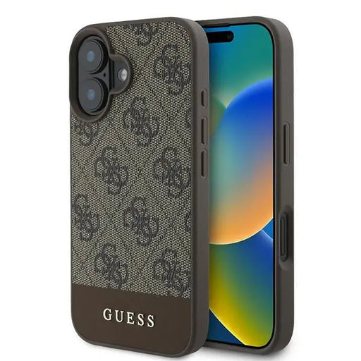 Guess 4G Bottom Stripe Case for iPhone 16 Plus 6.7’’ - Brown - Cell phone cases and covers<<<HurtelXML