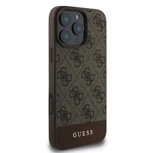 Guess 4G Bottom Stripe case for iPhone 16 Pro - brown - Cell phone cases and covers<<<HurtelXML