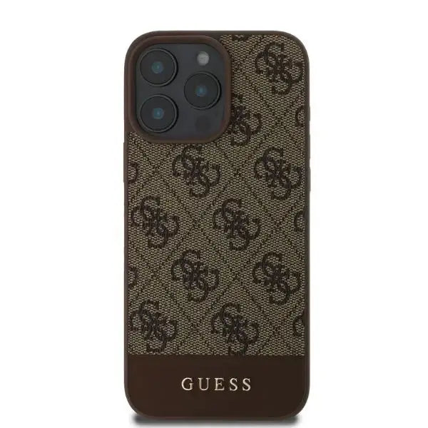 Guess 4G Bottom Stripe case for iPhone 16 Pro - brown - Cell phone cases and covers<<<HurtelXML