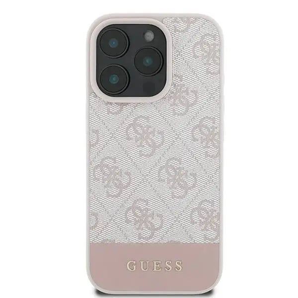 Guess 4G Bottom Stripe Case for iPhone 16 Pro Max - Pink - Cell phone cases and covers<<<HurtelXML