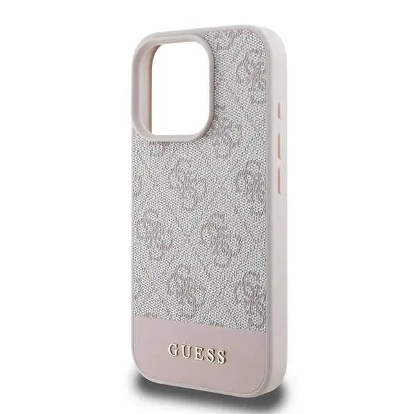 Guess 4G Bottom Stripe Case for iPhone 16 Pro Max - Pink - Cell phone cases and covers<<<HurtelXML