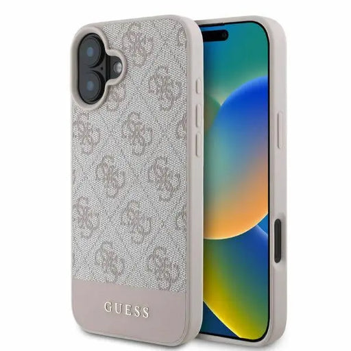 Guess 4G Bottom Stripe iPhone 16 Case - Pink - Cell phone cases and covers<<<HurtelXML