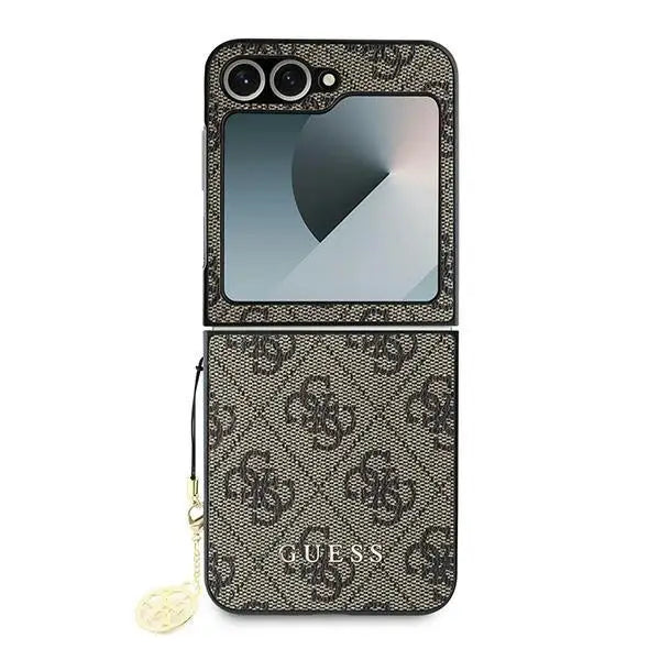 Guess 4G Charm Case for Samsung Galaxy Z Flip 6 - Brown - Cell phone cases and covers<<<HurtelXML