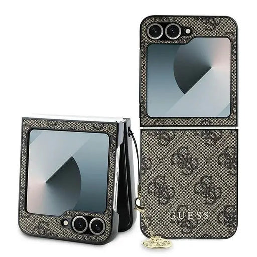 Guess 4G Charm Case for Samsung Galaxy Z Flip 6 - Brown - Cell phone cases and covers<<<HurtelXML