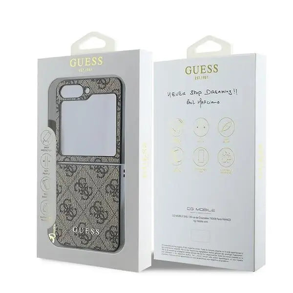 Guess 4G Charm Case for Samsung Galaxy Z Flip 6 - Brown - Cell phone cases and covers<<<HurtelXML