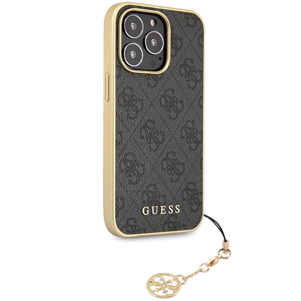 Guess 4G Charms Collection case for iPhone 14 Pro Max - gray - Cell phone cases and covers<<<HurtelXML