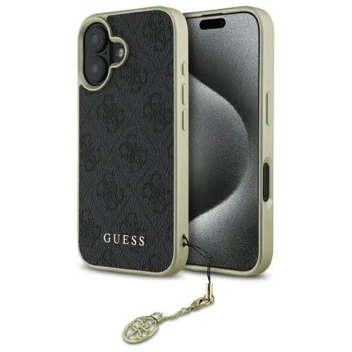 Guess 4G Charms Collection case for iPhone 16 - black - Cell phone cases and covers<<<HurtelXML