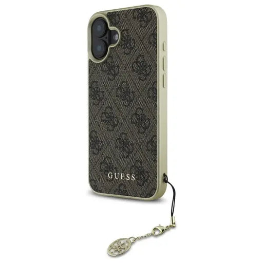 Guess 4G Charms Collection case for iPhone 16 - brown - Cell phone cases and covers<<<HurtelXML