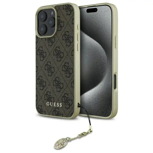 Guess 4G Charms Collection case for iPhone 16 Pro - brown - Cell phone cases and covers<<<HurtelXML