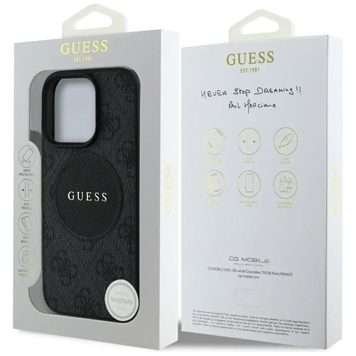 Guess 4G Circle Classic Logo MagSafe case for iPhone 16 Pro - black - Cell phone cases and covers<<<HurtelXML