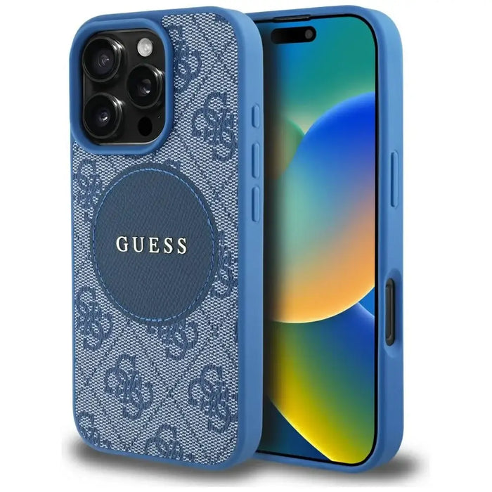 Guess 4G Circle Classic Logo MagSafe case for iPhone 16 Pro - blue - Cell phone cases and covers<<<HurtelXML