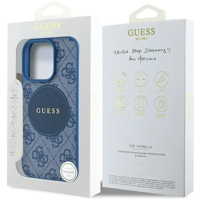 Guess 4G Circle Classic Logo MagSafe case for iPhone 16 Pro Max - blue - Cell phone cases and covers<<<HurtelXML