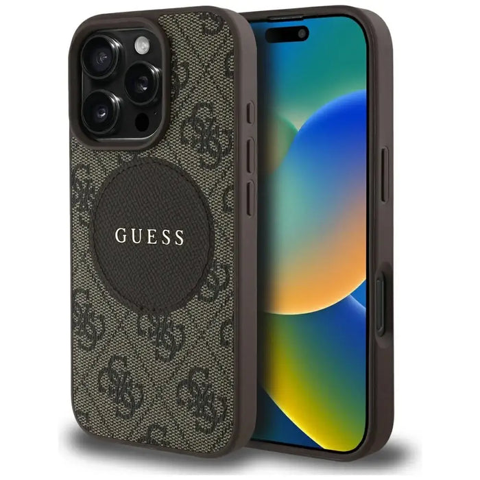 Guess 4G Circle Classic Logo MagSafe case for iPhone 16 Pro Max - brown - Cell phone cases and covers<<<HurtelXML