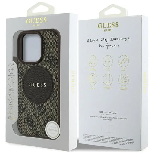 Guess 4G Circle Classic Logo MagSafe case for iPhone 16 Pro Max - brown - Cell phone cases and covers<<<HurtelXML