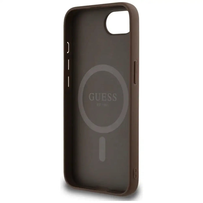 Guess 4G Circle Classic Logo MagSafe case for iPhone 16e - brown - Cell phone cases and covers<<<HurtelXML