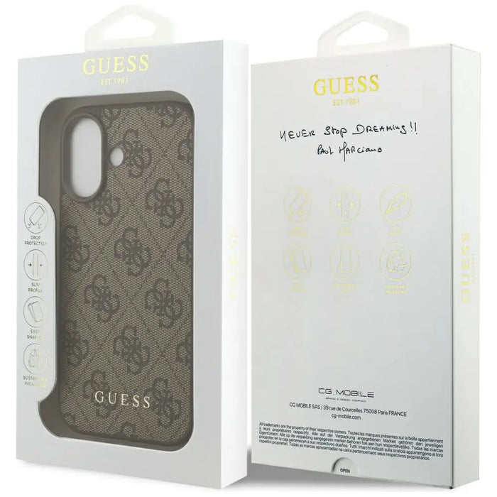 Guess 4G Classic Case for iPhone 17 - Brown - Cell phone cases and covers<<<HurtelXML