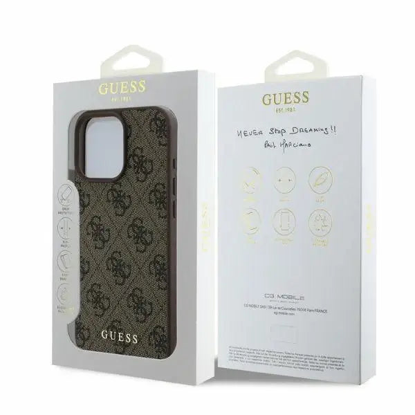 Guess 4G Classic iPhone 16 Pro Case - Brown - Cell phone cases and covers<<<HurtelXML