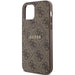 Guess 4G Collection Leather Metal Logo MagSafe Case for iPhone 12 Pro / iPhone 12 - Brown - Cell phone cases