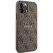 Guess 4G Collection Leather Metal Logo MagSafe Case for iPhone 12 Pro / iPhone 12 - Brown - Cell phone cases