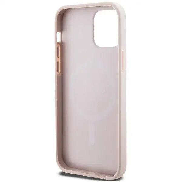 Guess 4G Collection Leather Metal Logo MagSafe Case for iPhone 12 Pro / iPhone 12 - Pink - Cell phone cases