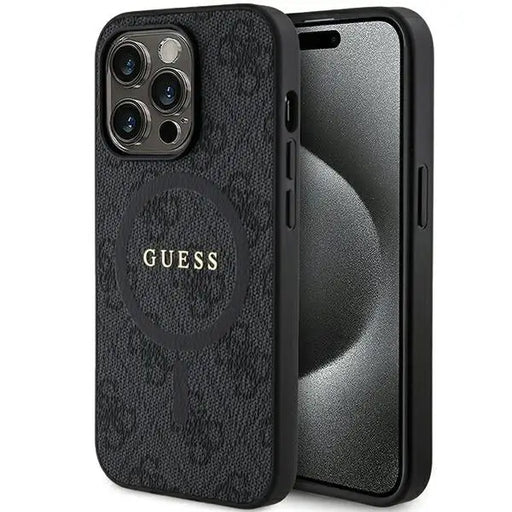 Guess 4G Collection Leather Metal Logo MagSafe Case for iPhone 14 Pro - Black - Cell phone cases and covers<<<HurtelXML