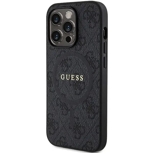 Guess 4G Collection Leather Metal Logo MagSafe Case for iPhone 14 Pro - Black - Cell phone cases and covers<<<HurtelXML