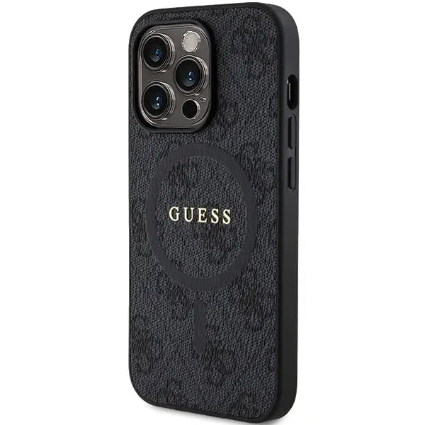 Guess 4G Collection Leather Metal Logo MagSafe Case for iPhone 14 Pro - Black - Cell phone cases and covers<<<HurtelXML