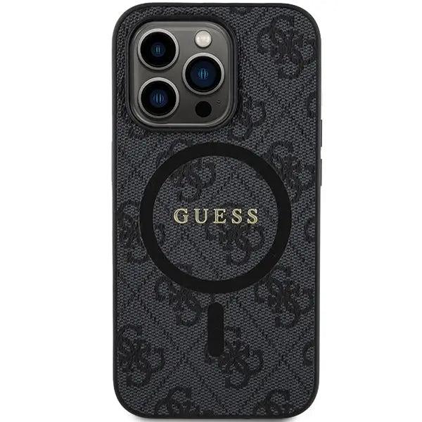 Guess 4G Collection Leather Metal Logo MagSafe Case for iPhone 14 Pro - Black - Cell phone cases and covers<<<HurtelXML