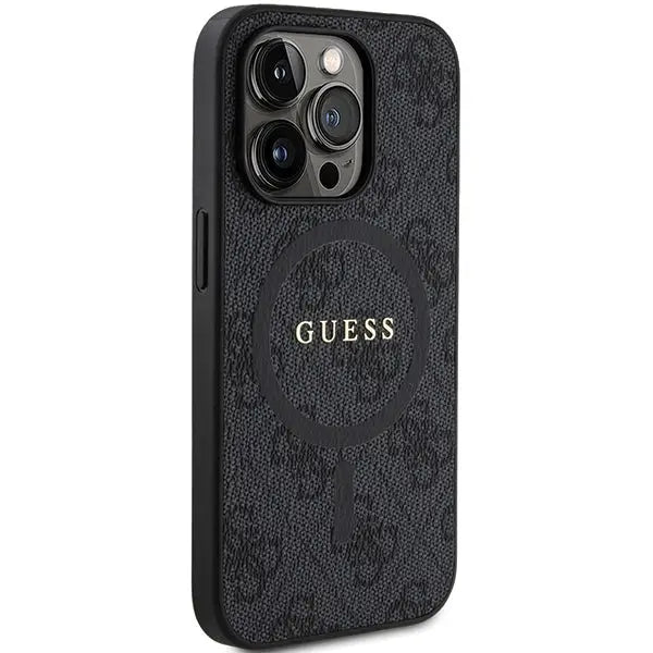 Guess 4G Collection Leather Metal Logo MagSafe Case for iPhone 14 Pro - Black - Cell phone cases and covers<<<HurtelXML