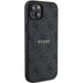 Guess 4G Collection Leather Metal Logo MagSafe Case for iPhone 14/15/13 - Black - Cell phone cases