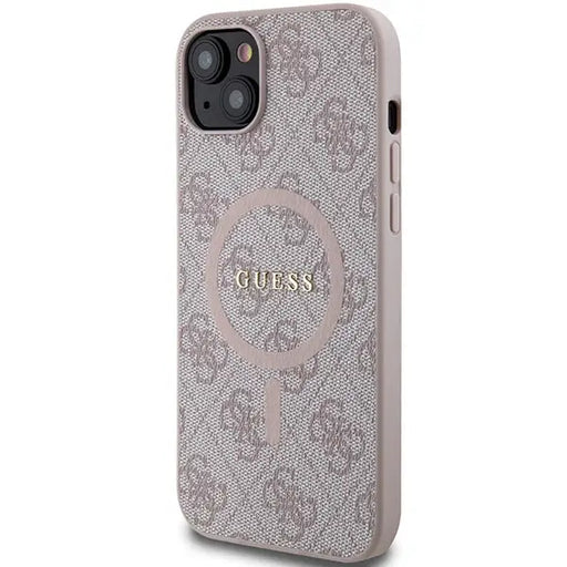 Guess 4G Collection Leather Metal Logo MagSafe Case for iPhone 15/14/13 - Pink - Cell phone cases and covers<<<HurtelXML