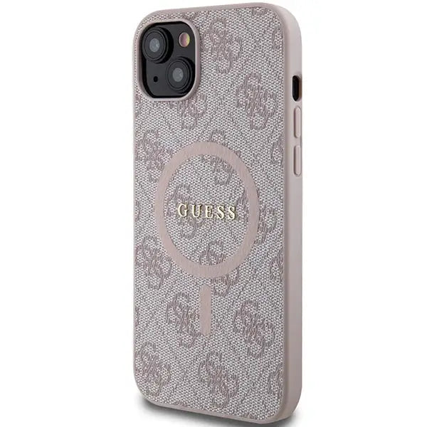Guess 4G Collection Leather Metal Logo MagSafe Case for iPhone 15/14/13 - Pink - Cell phone cases and covers<<<HurtelXML