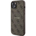 Guess 4G Collection Leather Metal Logo MagSafe Case for iPhone 15/14/13 - Brown - Cell phone cases