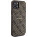 Guess 4G Collection Leather Metal Logo MagSafe Case for iPhone 15/14/13 - Brown - Cell phone cases