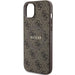 Guess 4G Collection Leather Metal Logo MagSafe Case for iPhone 15/14/13 - Brown - Cell phone cases